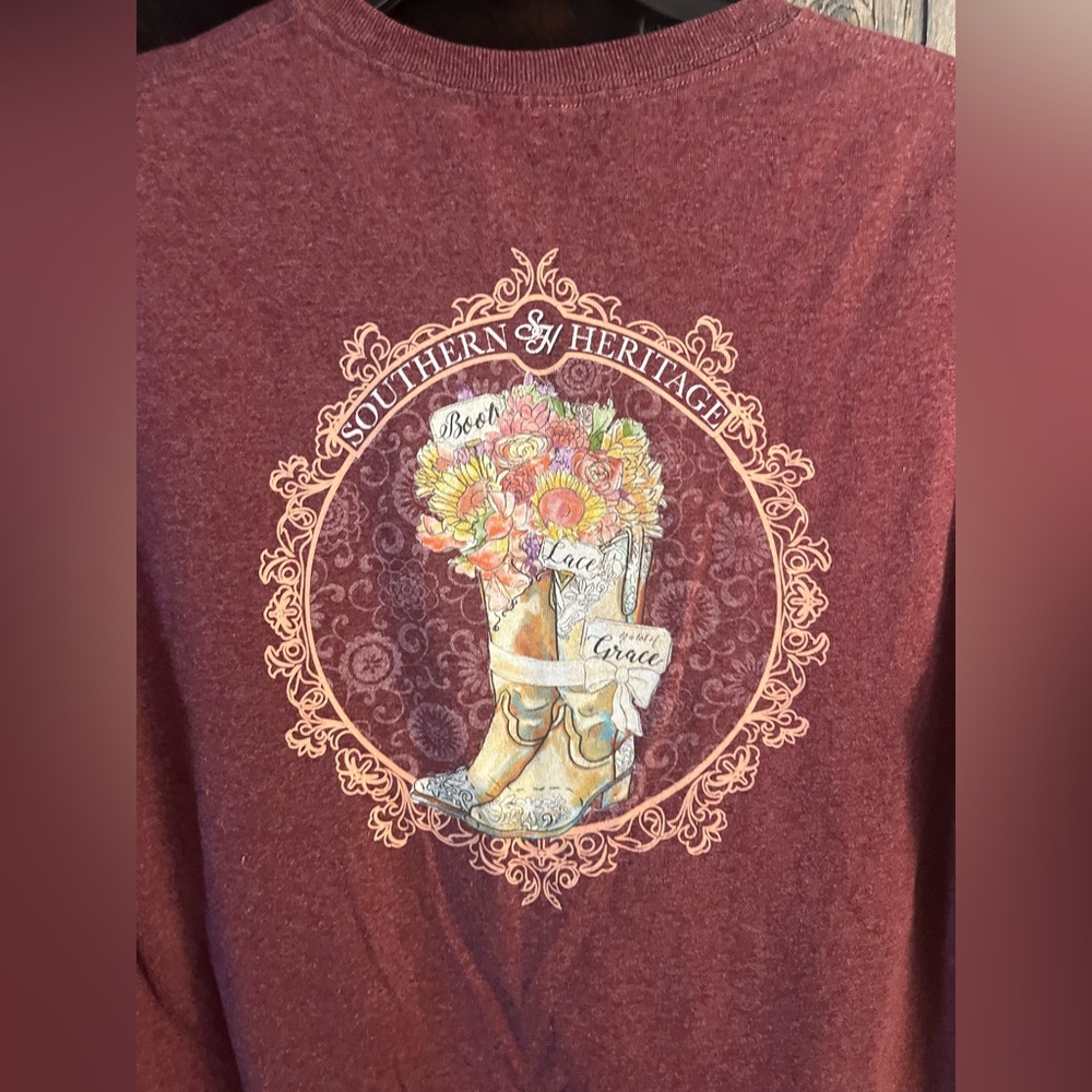 Southern Heritage size medium maroon southern girl short sleeve tshirt - Picture 6 of 6